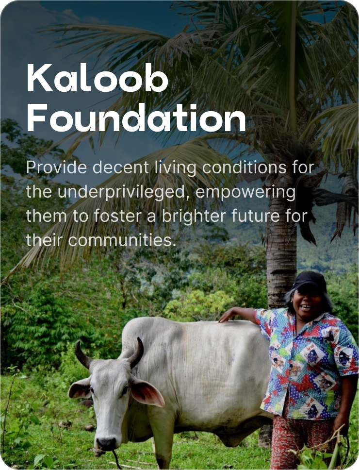 A card representing the project Kaloob Foundation, stating: \
